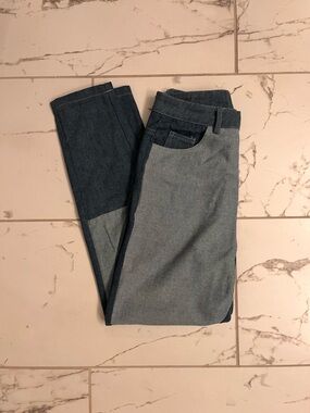 Two-Tone Denim Jeans - Light & Dark Blue
